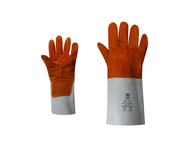 HEAT CONTACT leather glove in heat-resistant treated cowhide split