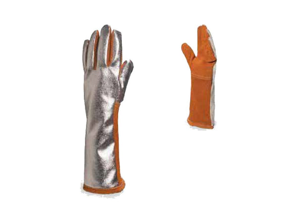 Guante de piel HEAT RADIAL, serraje vacuno tratado resistente al calor, dorso de Kevlar aluminizado 